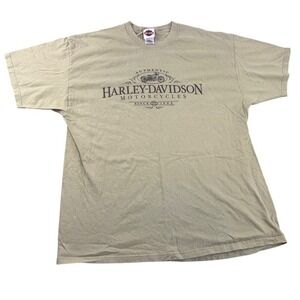 Vintage 1999 Harley Davidson Motorcycles Myrtle Beach Graphic T Mens 2XL Green